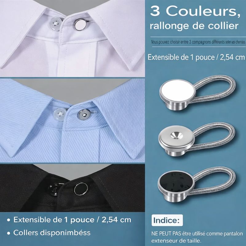 Pack 10 rallonges pour cols de chemise