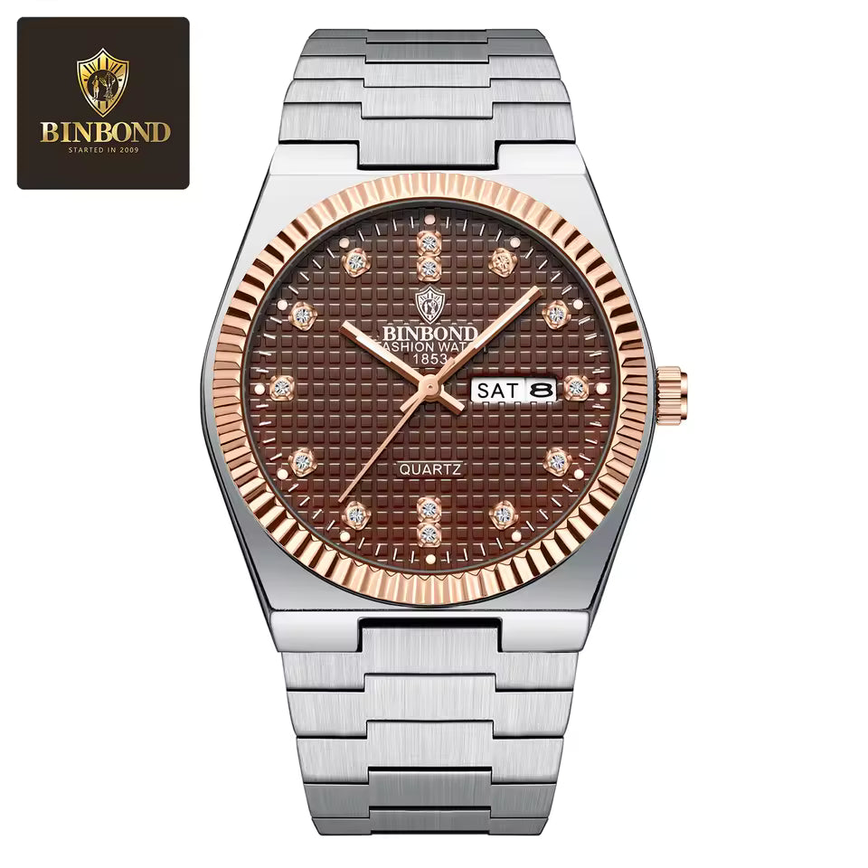 Montre Royale Stylée avec bracelet en acier inoxydable